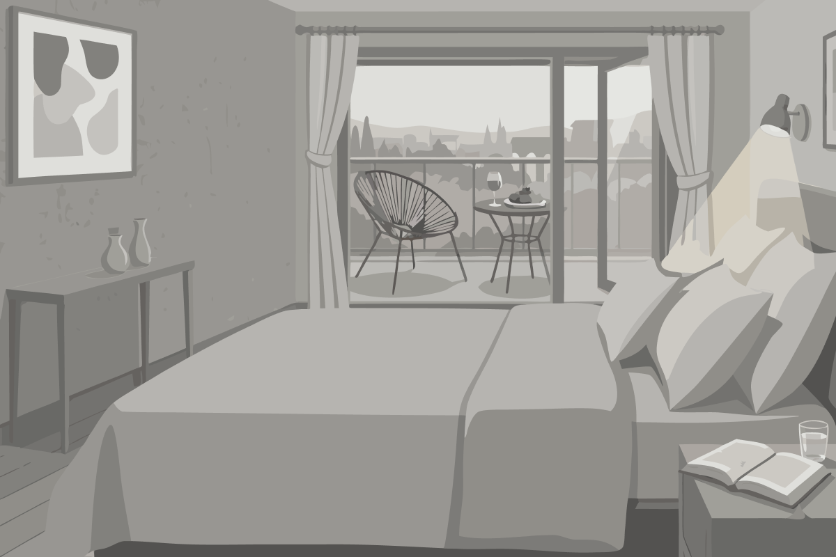 Quarto Grande com Cama de Casal ou 2 de Solteiro
